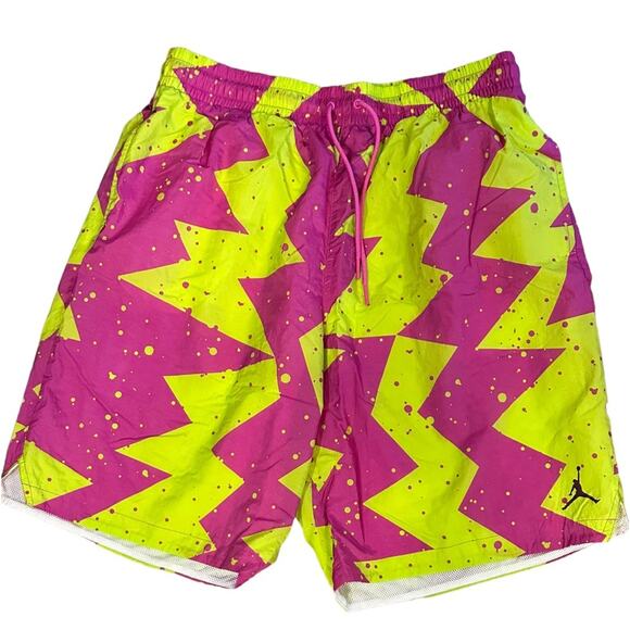 Air Jordan Electric Yellow and Magenta Mens XL Swim Trunks - Picture 1 of 6
